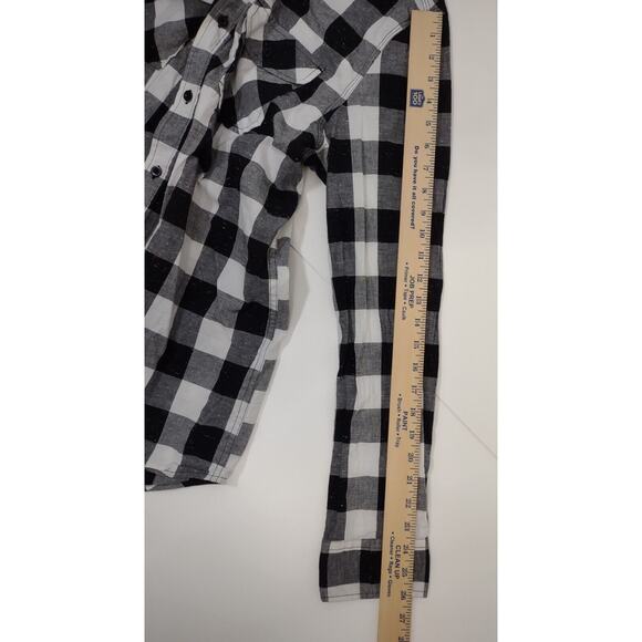 Carbon Classic Fit Long Sleeve Black White Bold Plaid Shirt Mens Size L *READ - Picture 4 of 9